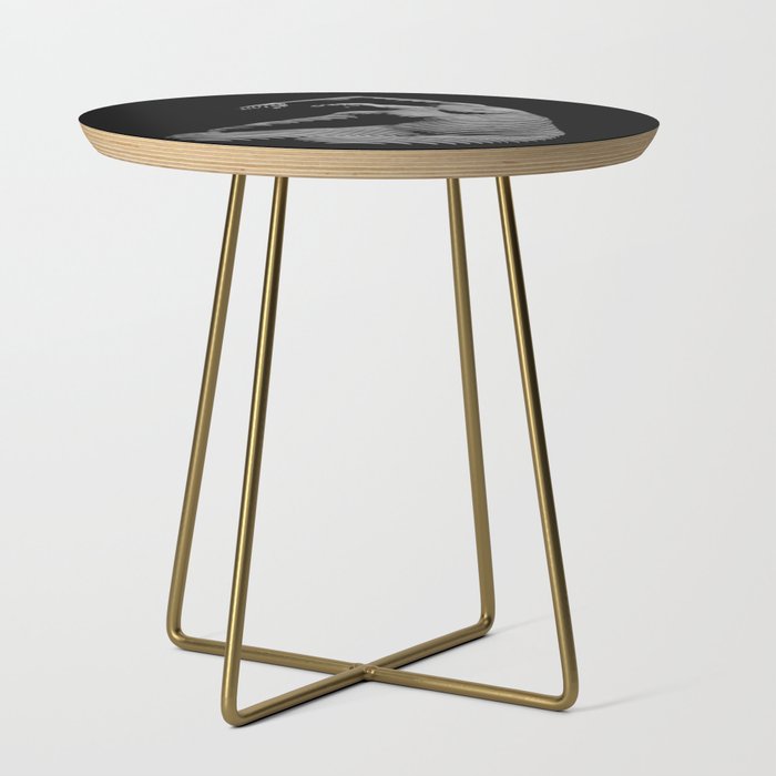 0077s-DJA Abstract Photograph of Seated Woman Striped by Light and Shade Side Table