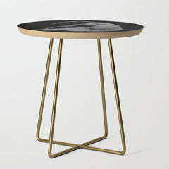 0077s-DJA Abstract Photograph of Seated Woman Striped by Light and Shade Side Table