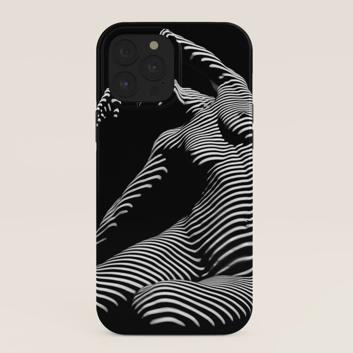 0077s-DJA Abstract Photograph of Seated Woman Striped by Light and Shade iPhone Case