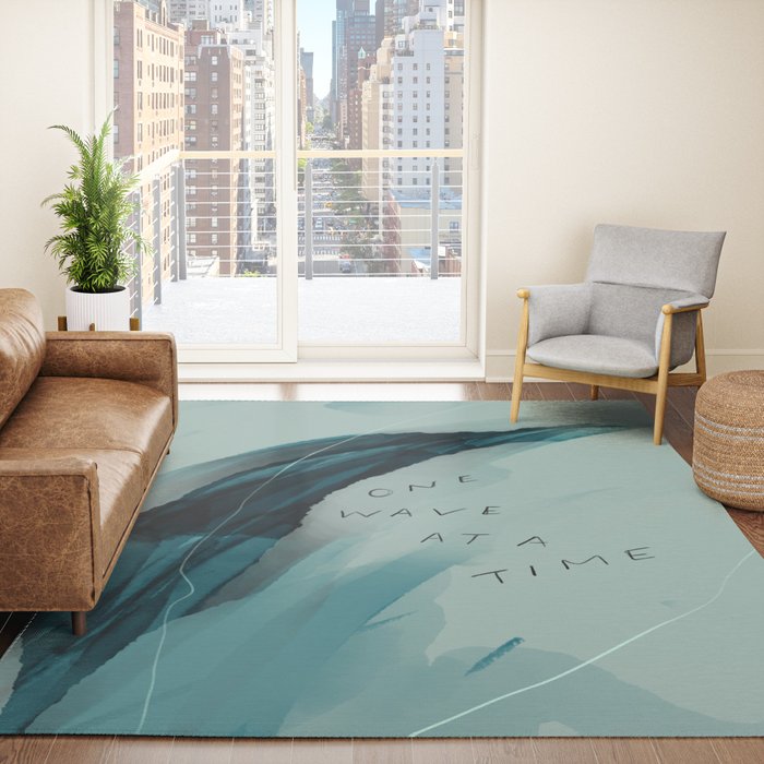 "One Wave At A Time" Rug