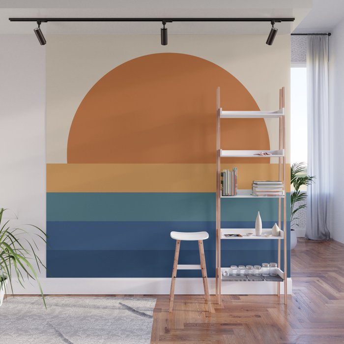 70's Retro Sunset Wall Mural