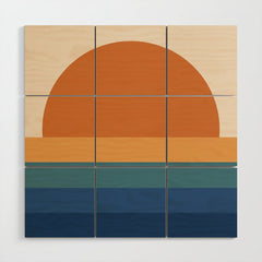 70's Retro Sunset Wood Wall Art