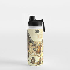 Christmas Party Cats' by Louis Wain Vintage Cat Art Water Bottle