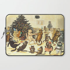 Christmas Party Cats' by Louis Wain Vintage Cat Art Laptop Sleeve