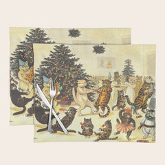 Christmas Party Cats' by Louis Wain Vintage Cat Art Placemat