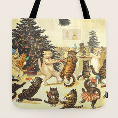 Christmas Party Cats' by Louis Wain Vintage Cat Art Tote Bag