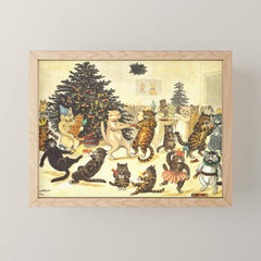 Christmas Party Cats' by Louis Wain Vintage Cat Art Mini Art Print