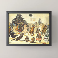 Christmas Party Cats' by Louis Wain Vintage Cat Art Mini Art Print