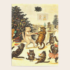 Christmas Party Cats' by Louis Wain Vintage Cat Art Poster