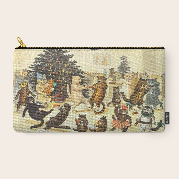 Christmas Party Cats' by Louis Wain Vintage Cat Art Carry All Pouch