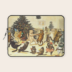 Christmas Party Cats' by Louis Wain Vintage Cat Art Laptop Sleeve