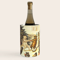Christmas Party Cats' by Louis Wain Vintage Cat Art Wine Chiller