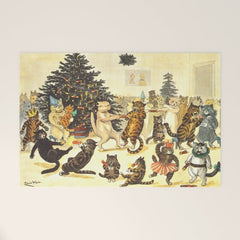 Christmas Party Cats' by Louis Wain Vintage Cat Art Welcome Mat