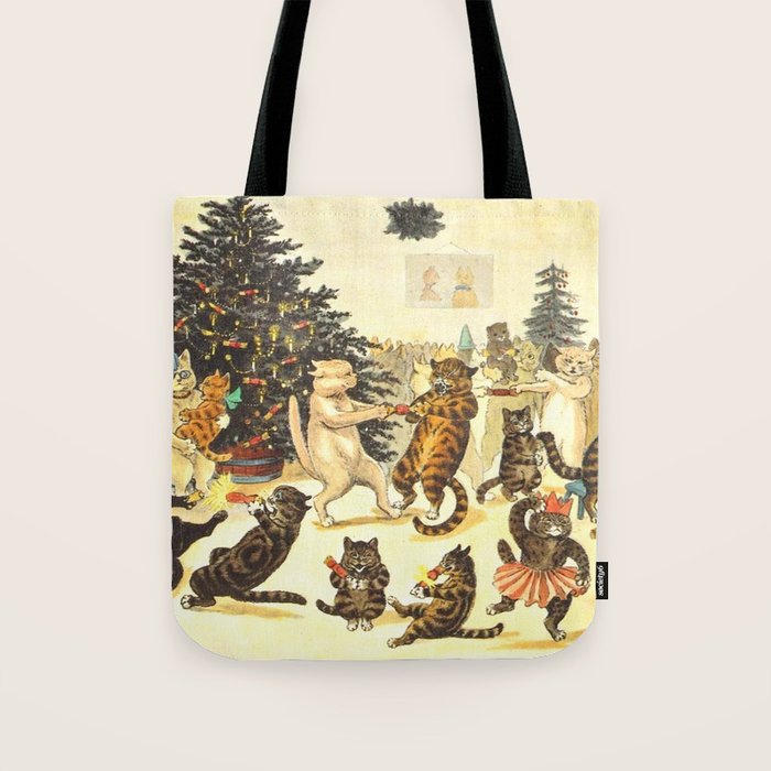Christmas Party Cats' by Louis Wain Vintage Cat Art Tote Bag