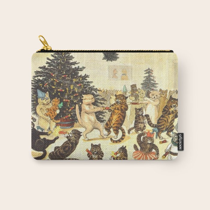 Christmas Party Cats' by Louis Wain Vintage Cat Art Carry All Pouch