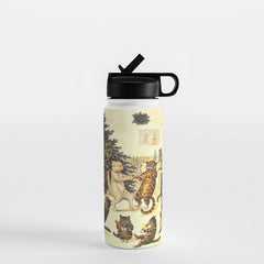 Christmas Party Cats' by Louis Wain Vintage Cat Art Water Bottle