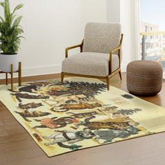Christmas Party Cats' by Louis Wain Vintage Cat Art Rug