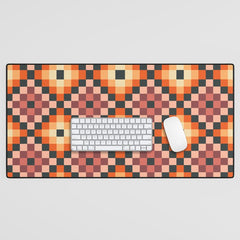 70s color squares pattern  Desk Mat