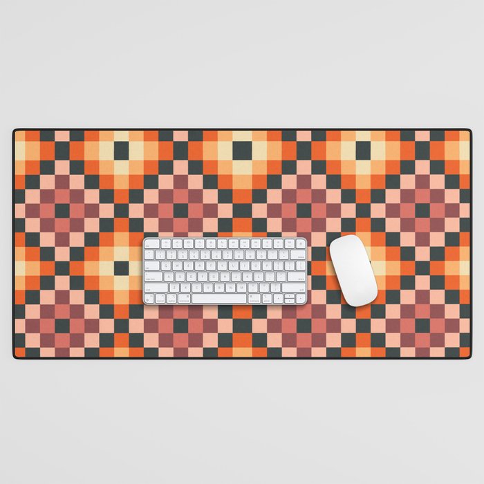 70s color squares pattern  Desk Mat