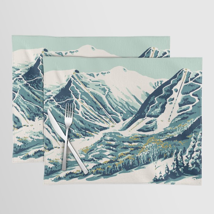 2021 Ski Stowe Vermont Vintage Poster  Placemat