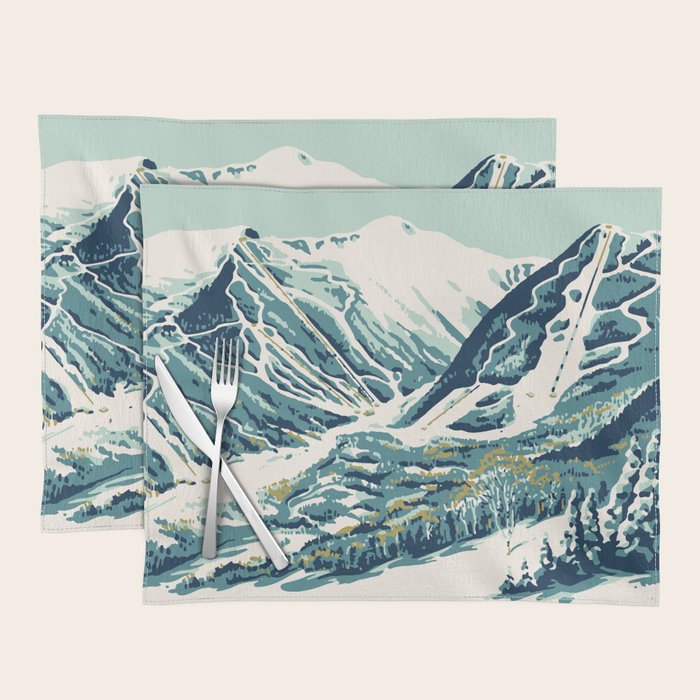 2021 Ski Stowe Vermont Vintage Poster  Placemat