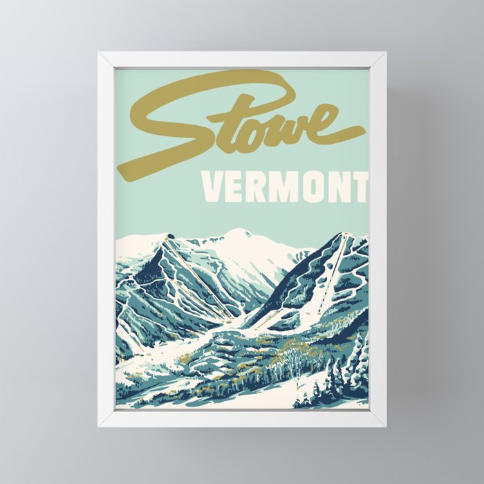 2021 Ski Stowe Vermont Vintage Poster  Mini Art Print