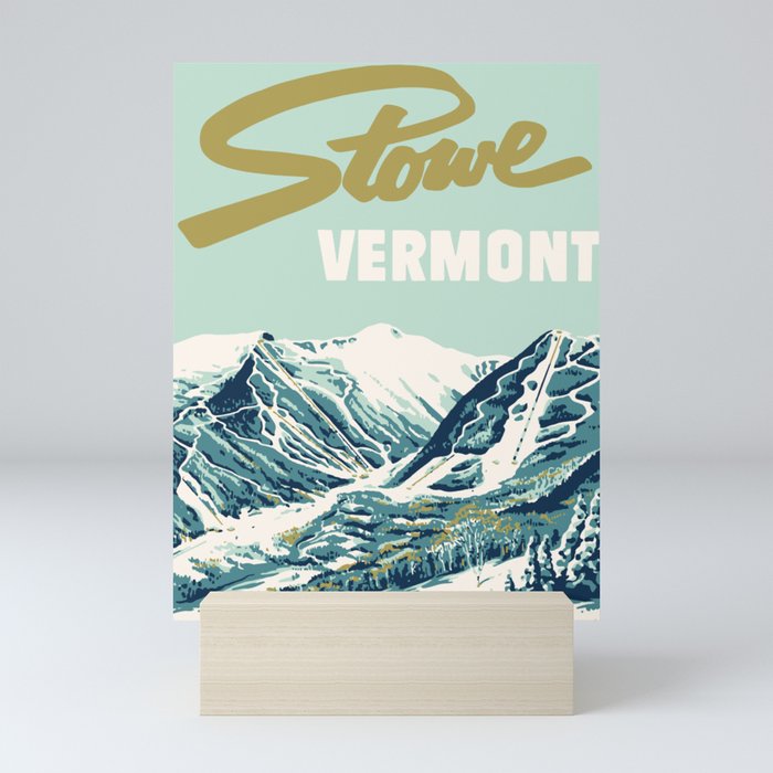 2021 Ski Stowe Vermont Vintage Poster  Mini Art Print