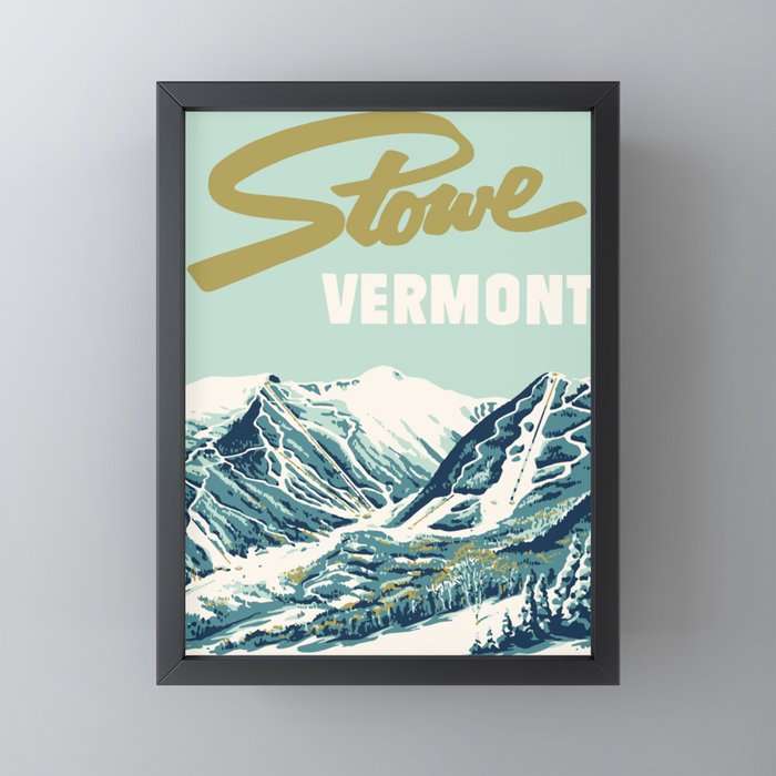 2021 Ski Stowe Vermont Vintage Poster  Mini Art Print