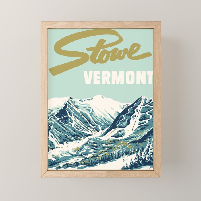 2021 Ski Stowe Vermont Vintage Poster  Mini Art Print