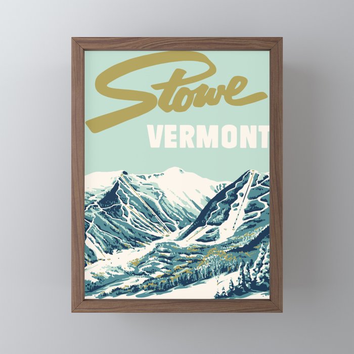 2021 Ski Stowe Vermont Vintage Poster  Mini Art Print