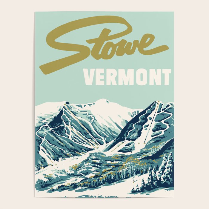 2021 Ski Stowe Vermont Vintage Poster  Poster