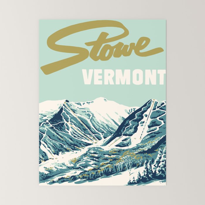 2021 Ski Stowe Vermont Vintage Poster  Mini Art Print