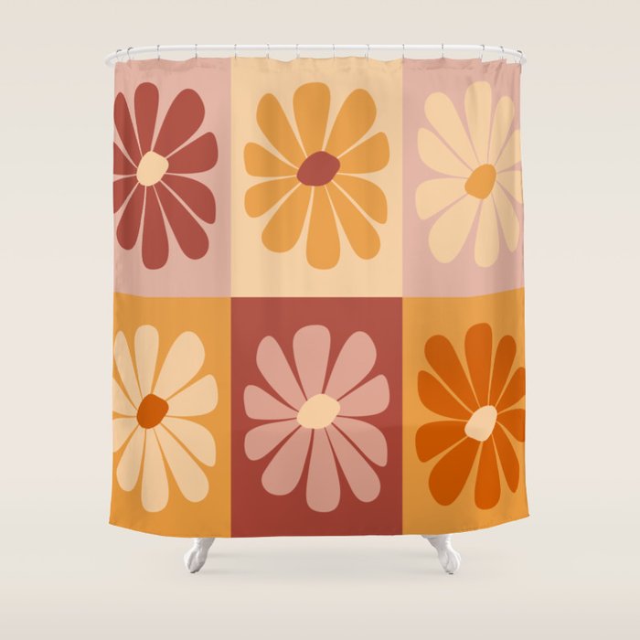 70's Daisy Bloom  Shower Curtain