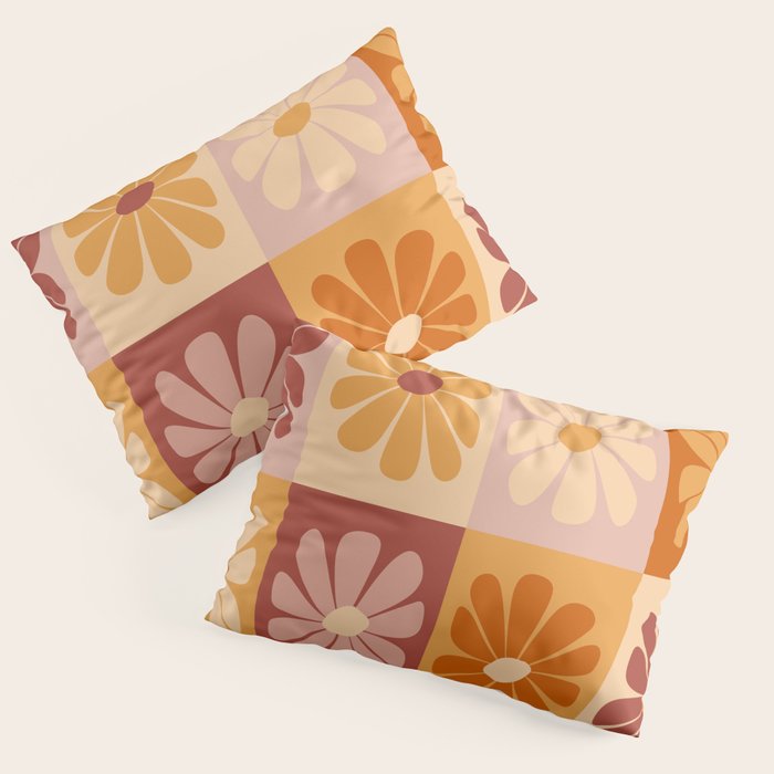 70's Daisy Bloom  Pillow Sham