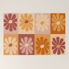 70's Daisy Bloom  Welcome Mat