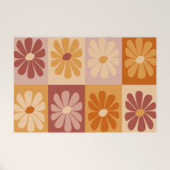 70's Daisy Bloom  Welcome Mat