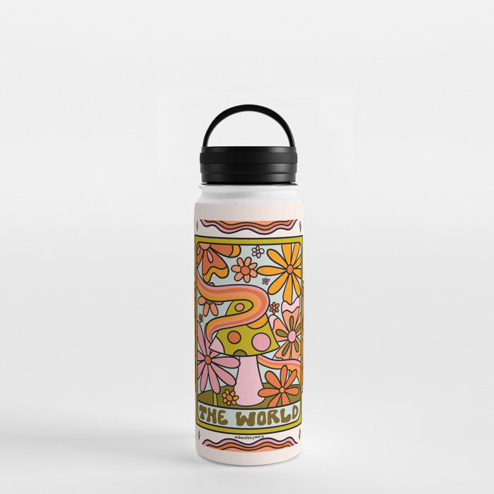 21. World Tarot Mushroom Water Bottle