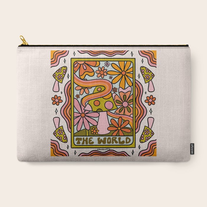 21. World Tarot Mushroom Carry All Pouch