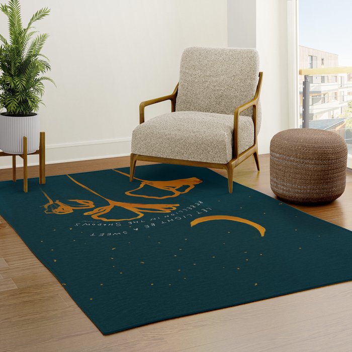"Let Light Be A Sweet Rebellion In The Shadows" Rug