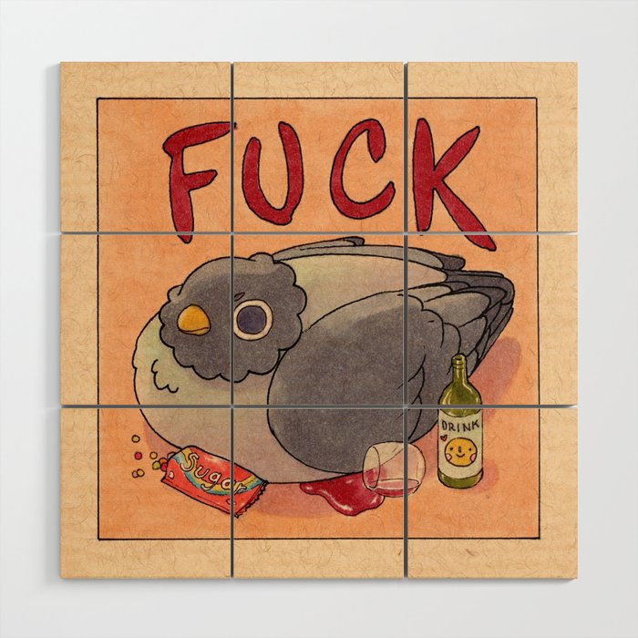 Fuck' Pigeon 05 Wood Wall Art