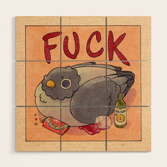 Fuck' Pigeon 05 Wood Wall Art