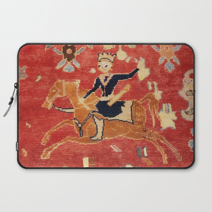 17th Century Isfahan Persian Animal Rug Print Laptop Sleeve