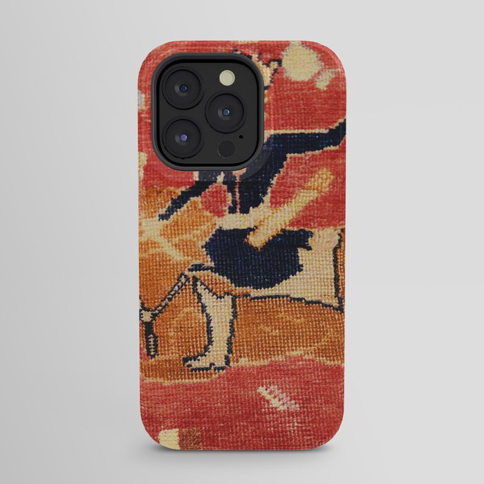 17th Century Isfahan Persian Animal Rug Print iPhone Case