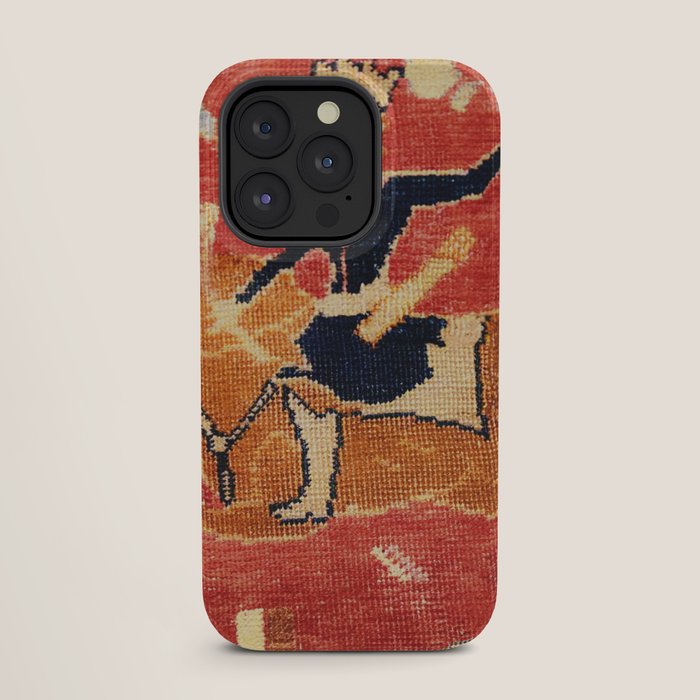 17th Century Isfahan Persian Animal Rug Print iPhone Case