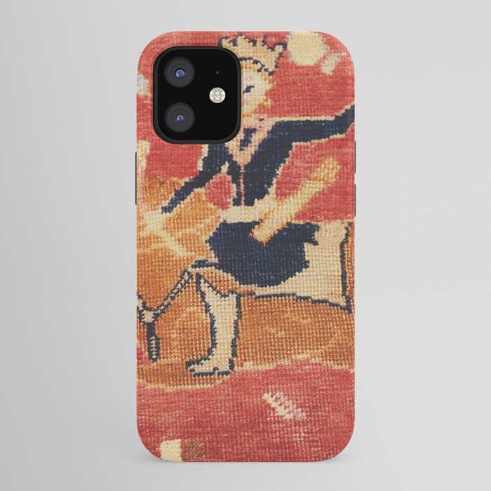 17th Century Isfahan Persian Animal Rug Print iPhone Case