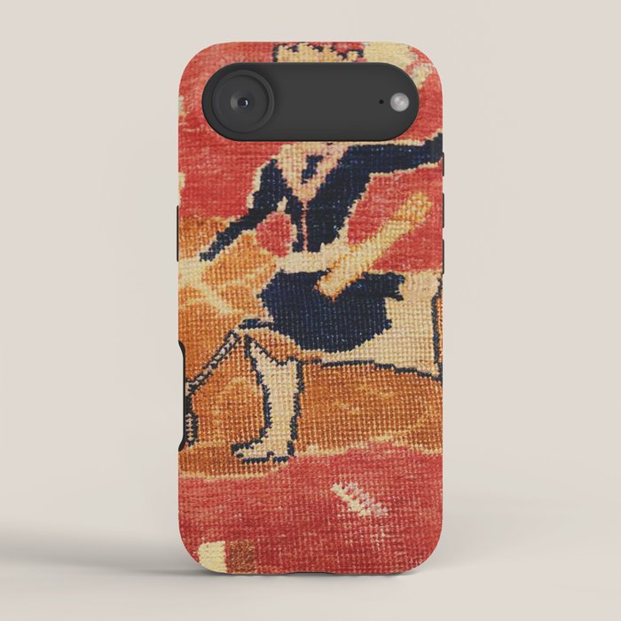 17th Century Isfahan Persian Animal Rug Print iPhone Case