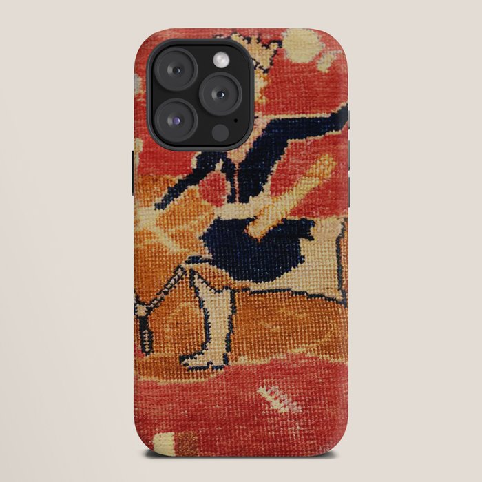 17th Century Isfahan Persian Animal Rug Print iPhone Case