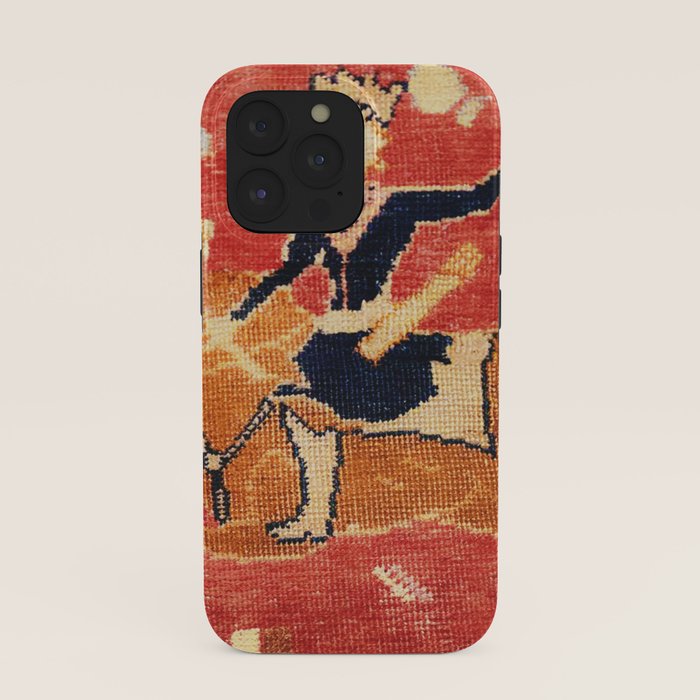 17th Century Isfahan Persian Animal Rug Print iPhone Case