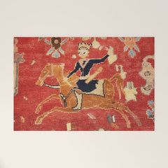 17th Century Isfahan Persian Animal Rug Print Welcome Mat