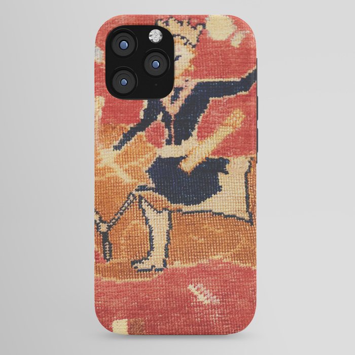 17th Century Isfahan Persian Animal Rug Print iPhone Case